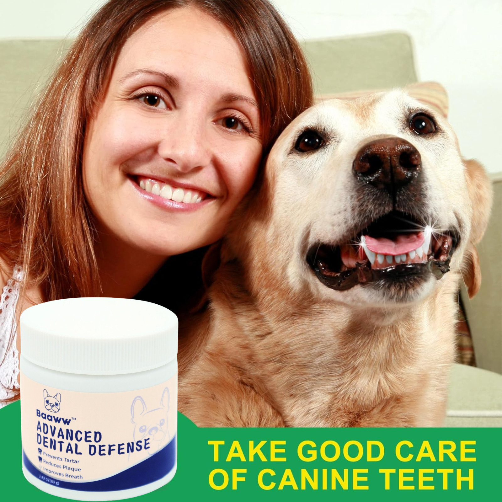 Baaww Dog Dental Care Powder With Advanced Dental Defense 2.83 OZ (80 GRAM)