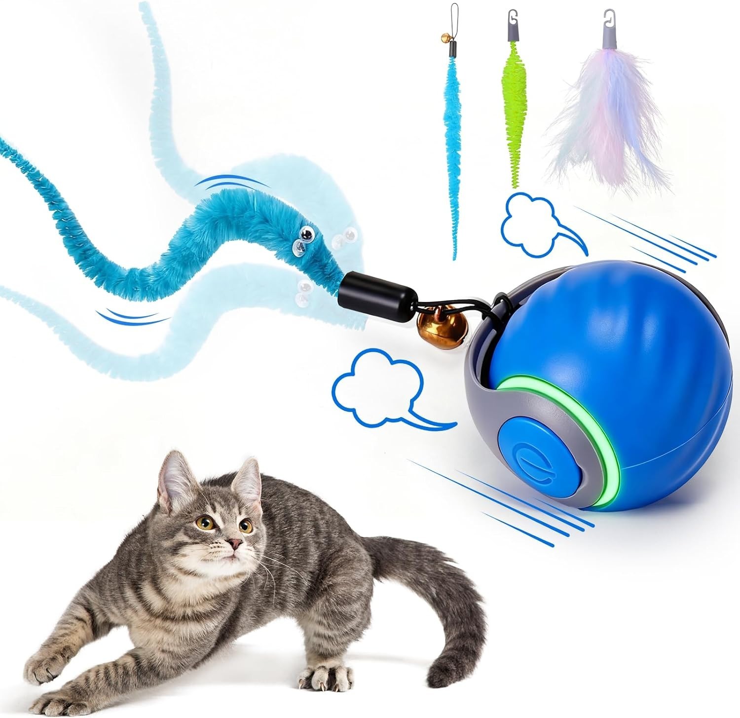 Interactive Cat Toy Ball – Automatic Interactive Cat Toys for Indoor Cats with 3
