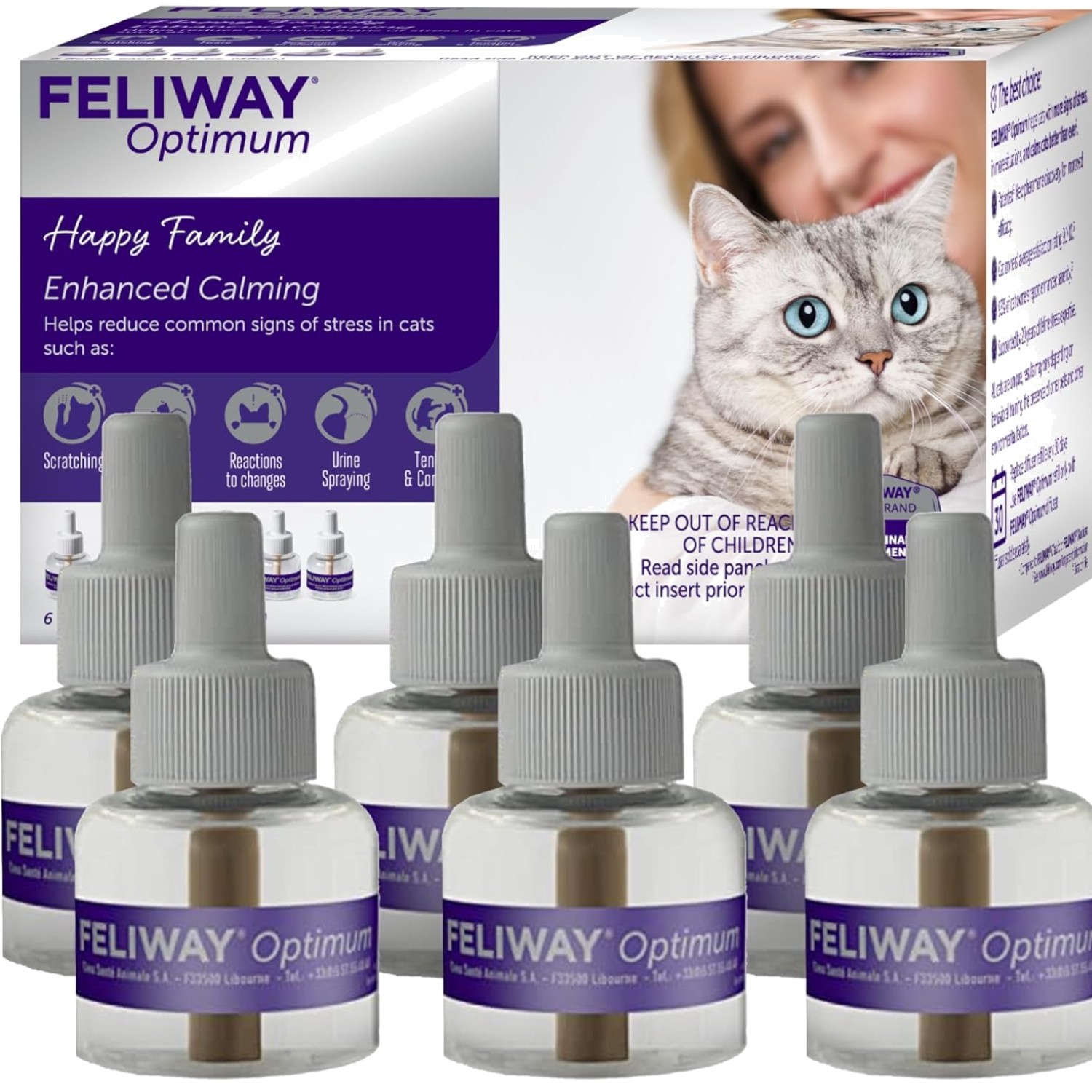 Optimum 6 x 30 Day Cat Calming Refills for Pheromone Diffuser, 6 x 48ml Value…