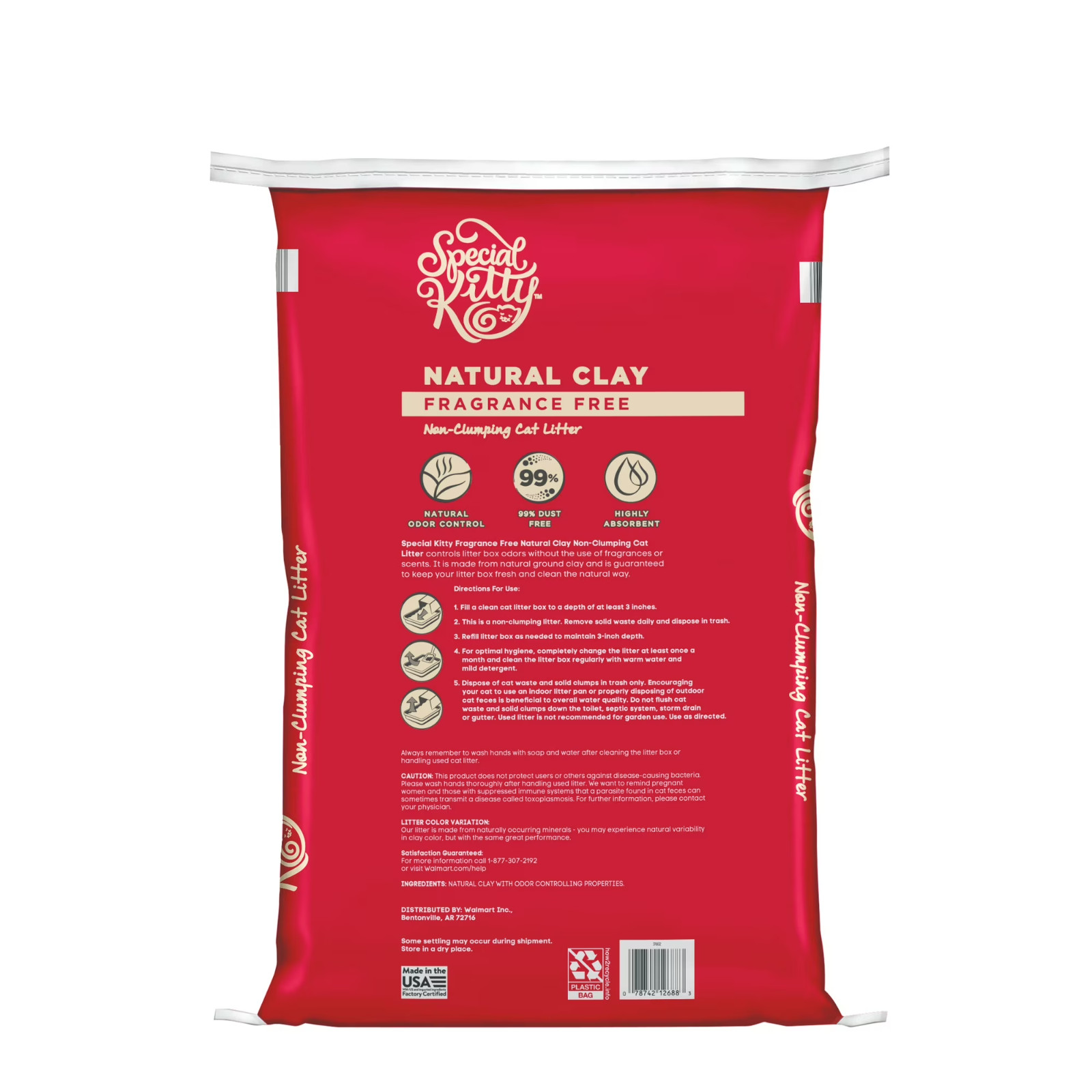 Special Kitty Non-Clumping Clay Cat Litter, Unscented, 25 lb Bag