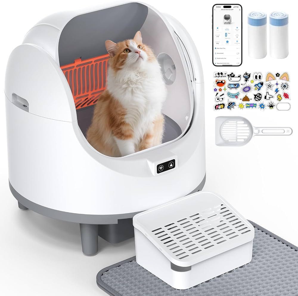 Self Cleaning Litter Box for Multiple Cats, Automatic Cat Litter Box App Control