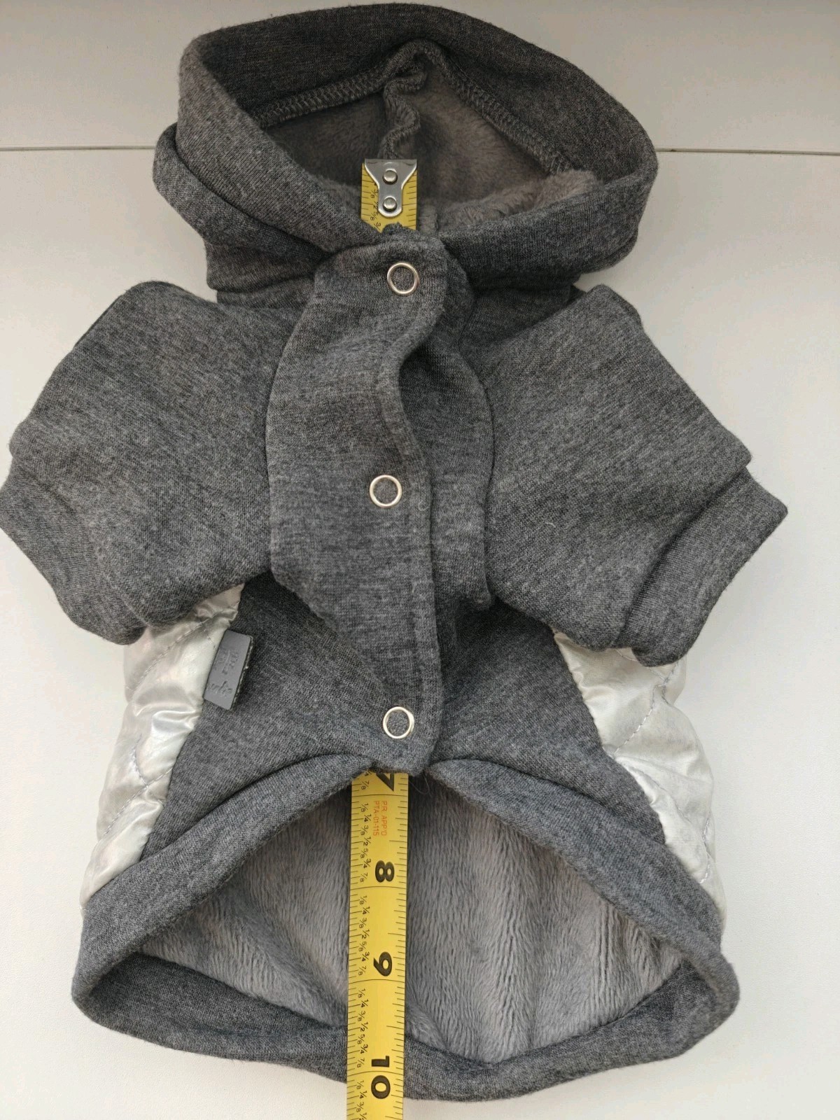 Small Dog Jacket Dark Gray and Silver XS ( Mini Yorkie / Chihuahua … )
