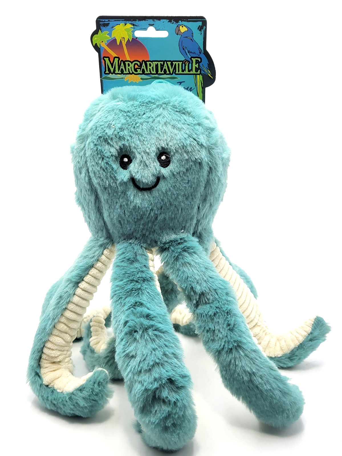 Multipet Margaritaville Octopus Plush Dog Toy Squeaky Comfort & Play M/L 11″