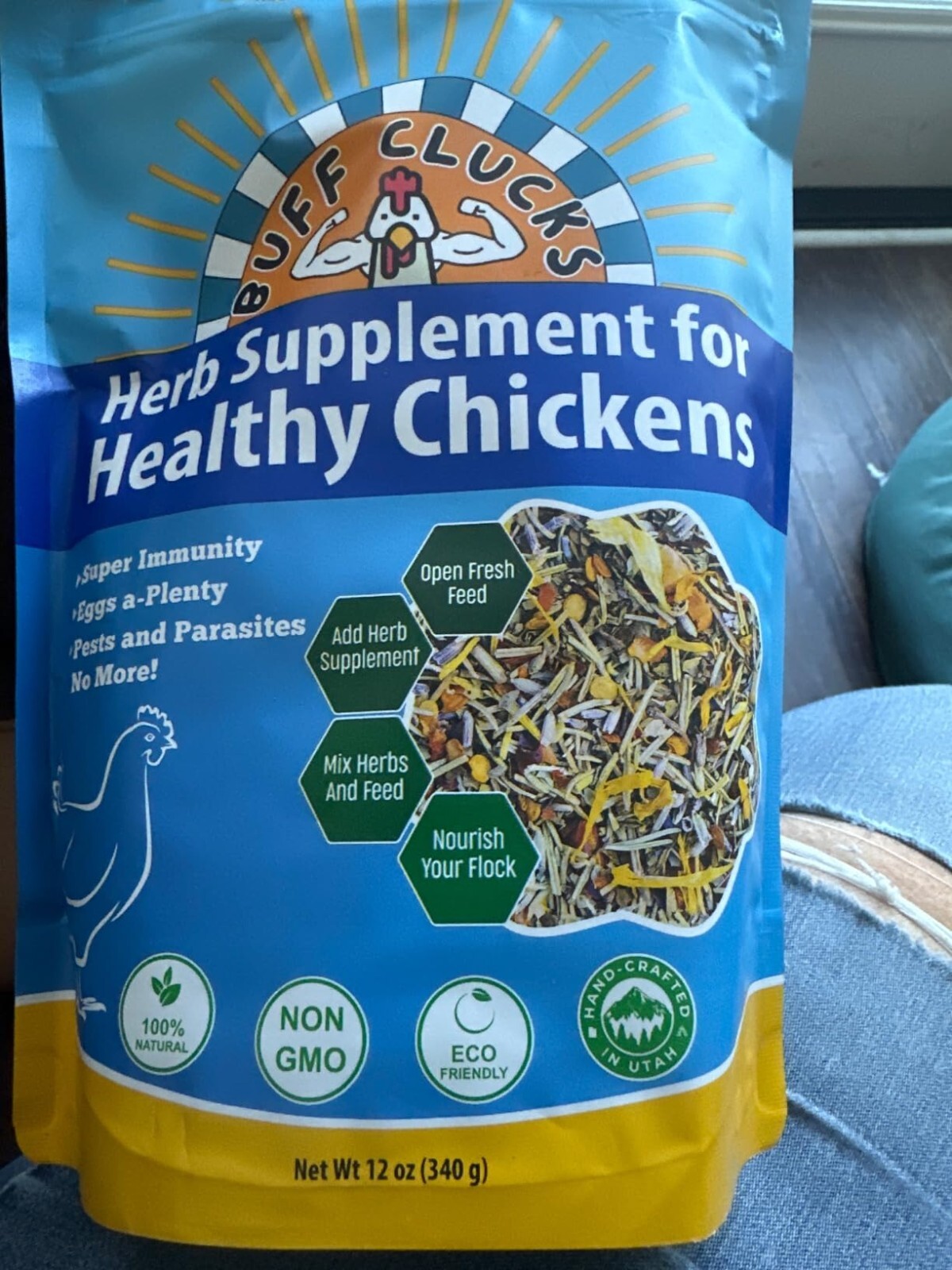 5LB Buff Clucks Herb Supplement Backyard Chickens Chicken,Poultry Feed Botanical