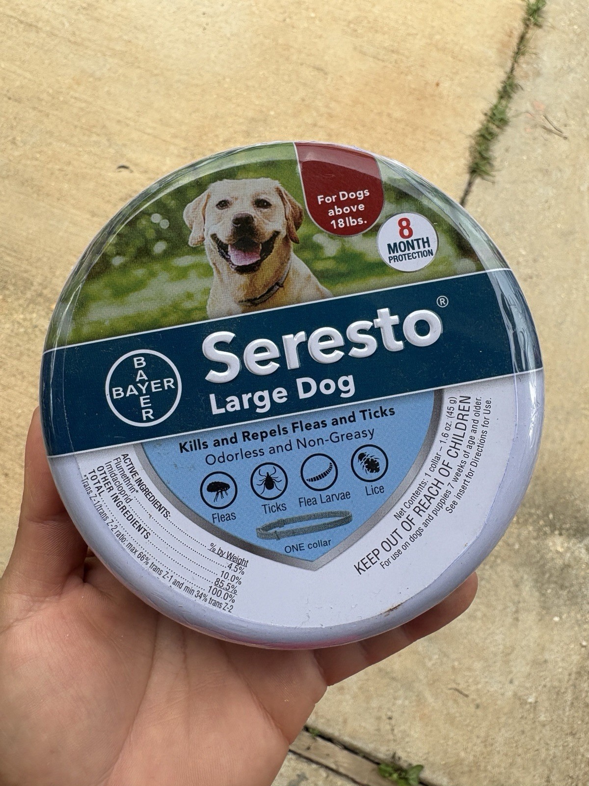 Seresto Flea and Tick Collar for Large Dogs, Over 18 lbs New