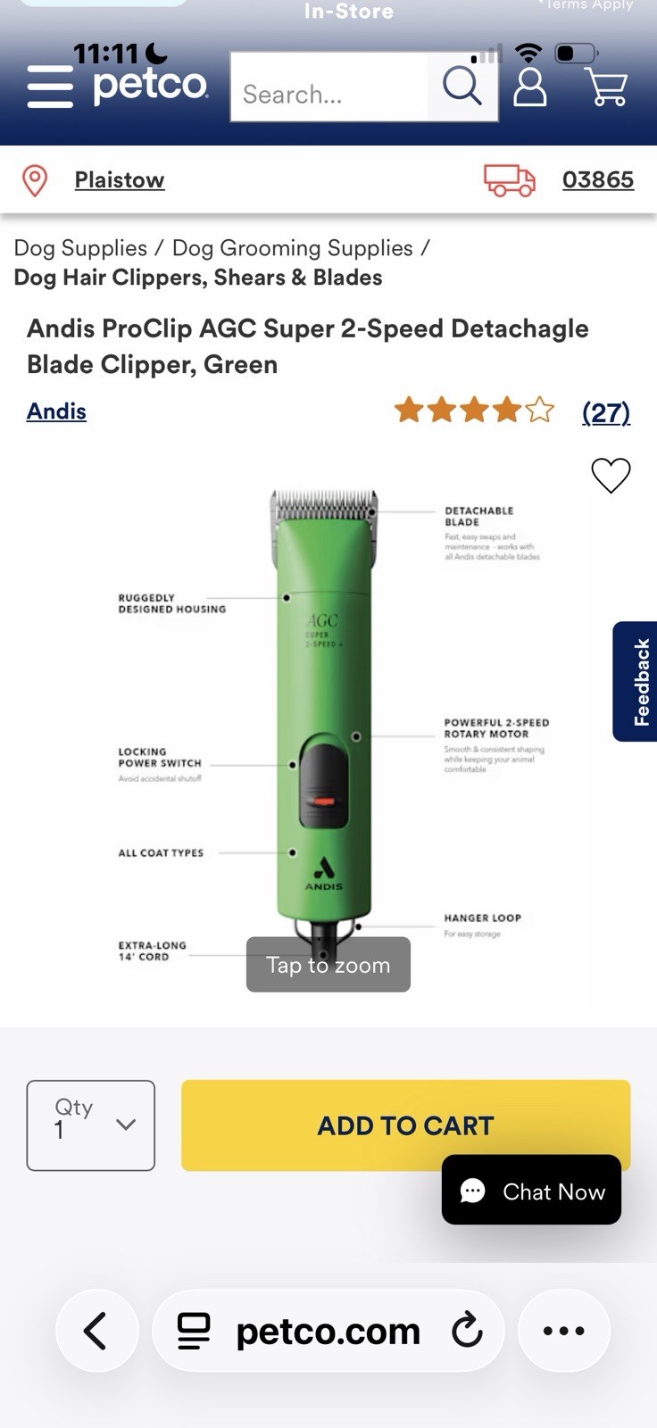 🐶NEW Andis Professional ProClip AGC Super 2-Speed+ Detachable Blade Clipper