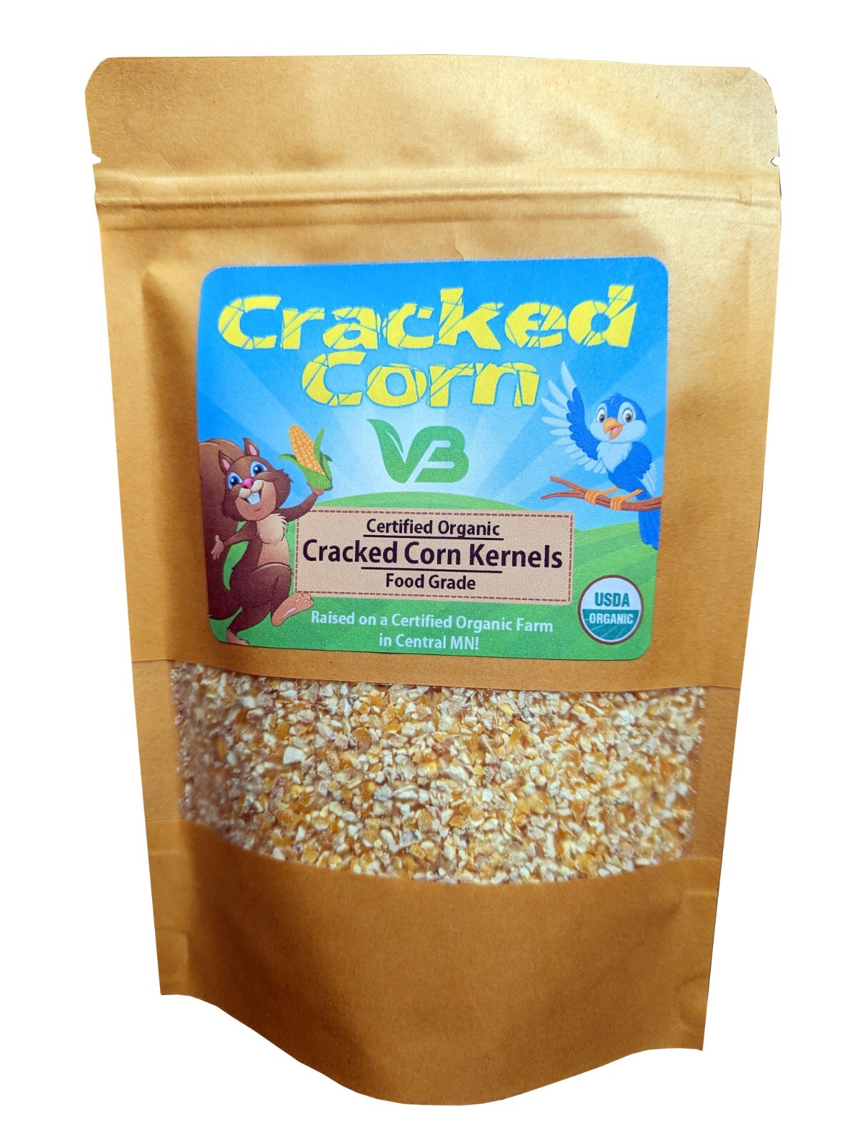 Cracked Corn | Certified Organic | Food Grade | Chicken Bird Squirrel | Non-GMO