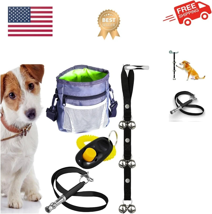 Dog Training Set, Puppy Supplies Starter Kit with Dogs Clicker, Treat Pouch Bag