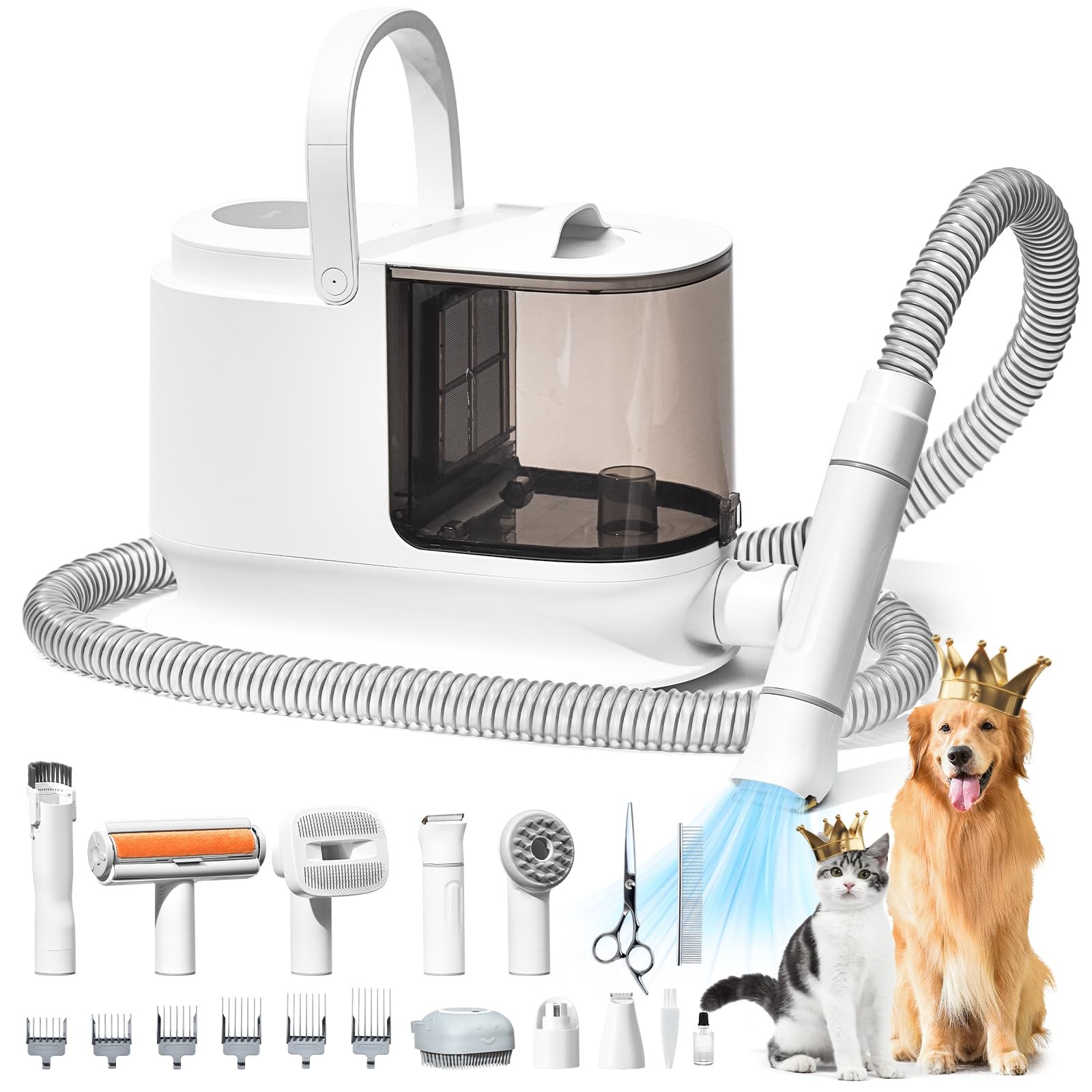 Bunfly Dog Grooming Kit & Dog Hair Vacuum, 3.5L Capacity Pet Grooming Vacuum …