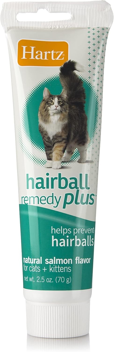 5 Pack Hartz Hairball Remedy Plus Paste, Salmon, 2.5 oz