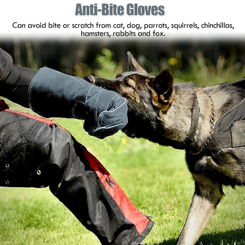 Anti-Bite Gloves Animal Handling Training Protective Mitts for Dogs Cats Reptile