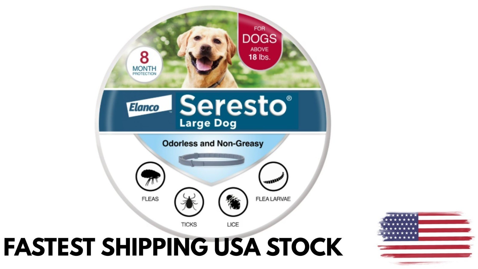 Seresto 8-Month Flea, Tick Prevention Collar for Large Dogs (above 18lbs)