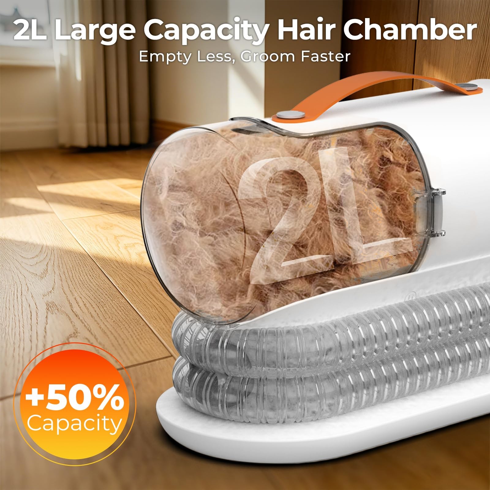Dog Grooming Vacuum Kit with Clippers, 12000Pa Strong Suction, 2L Large Dust …