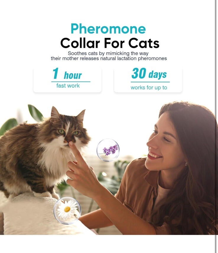 Pheromone Calming Collar Stress and Anxiety Relief Lasts 30 Days Calming