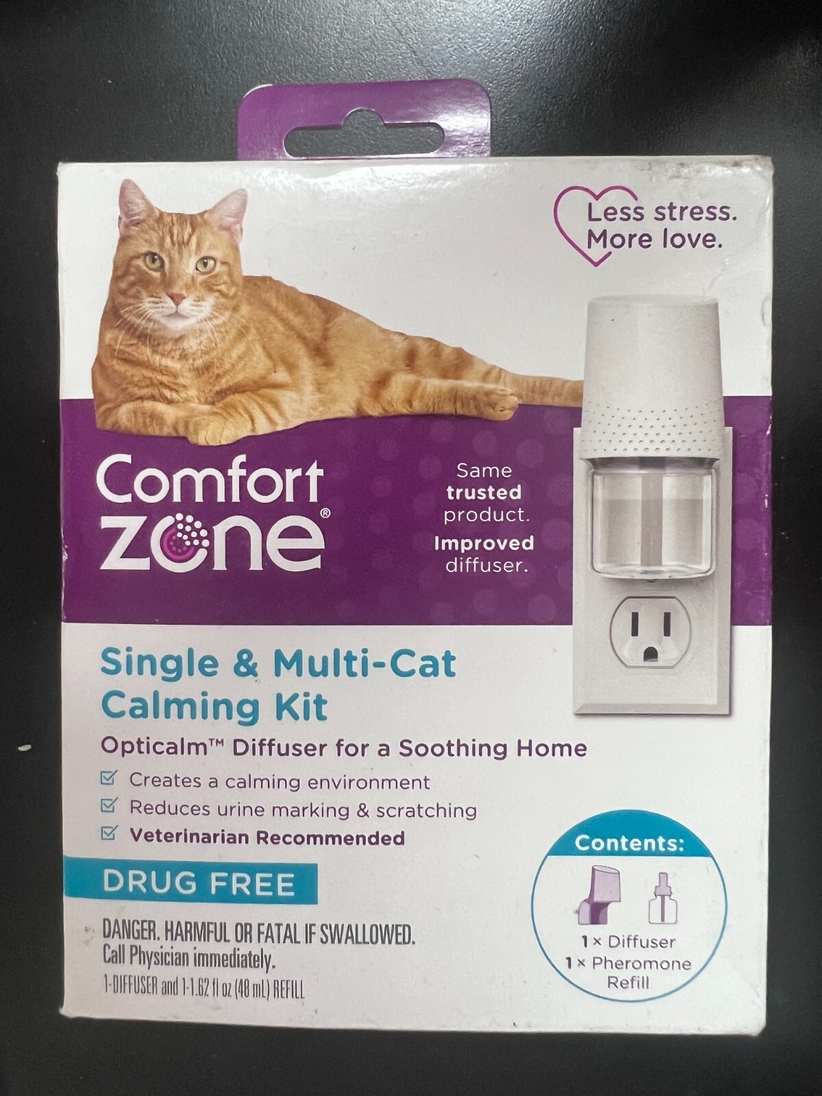 Comfort Zone Single & Multi-Cat Calming Kit Plug-In Defuser & Refill 3773