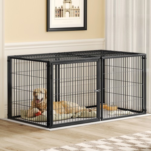 Dog cage Large dog cage 63.7-inch medium-sized dog bed puppy enclosure