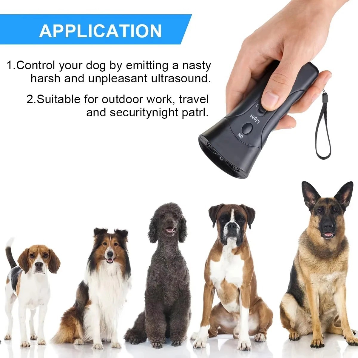 Ultrasonic Anti Dog Barking Device Pet Trainer LED Light Gentle Chaser Style USA