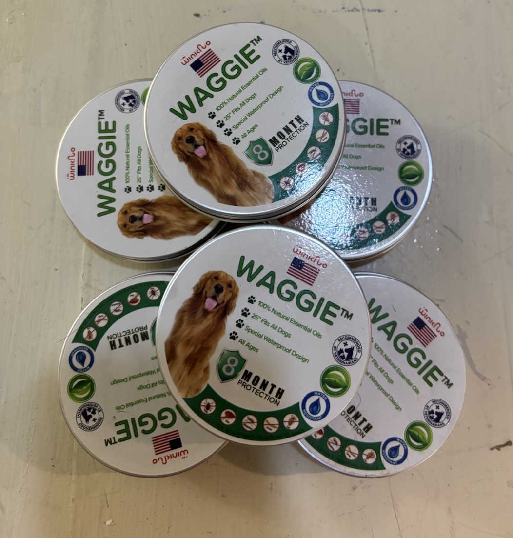SIX 6 WAGGIE 100% NATURAL ESSENTIAL OIL, FLEA TICK AND MOSQUITO COLLAR FOR DOGS