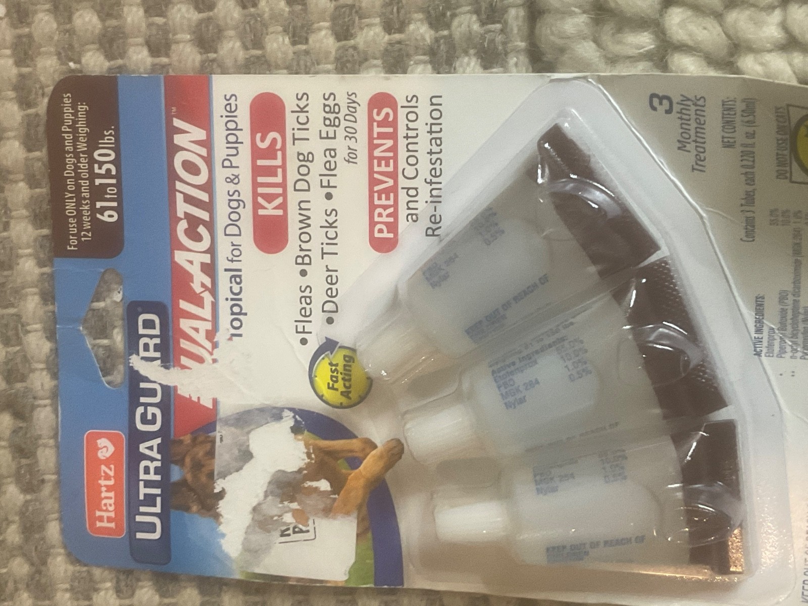 Hartz UltraGuard DualAction Flea & Tick Drops for Dogs & Puppies, 61-150 lbs,…