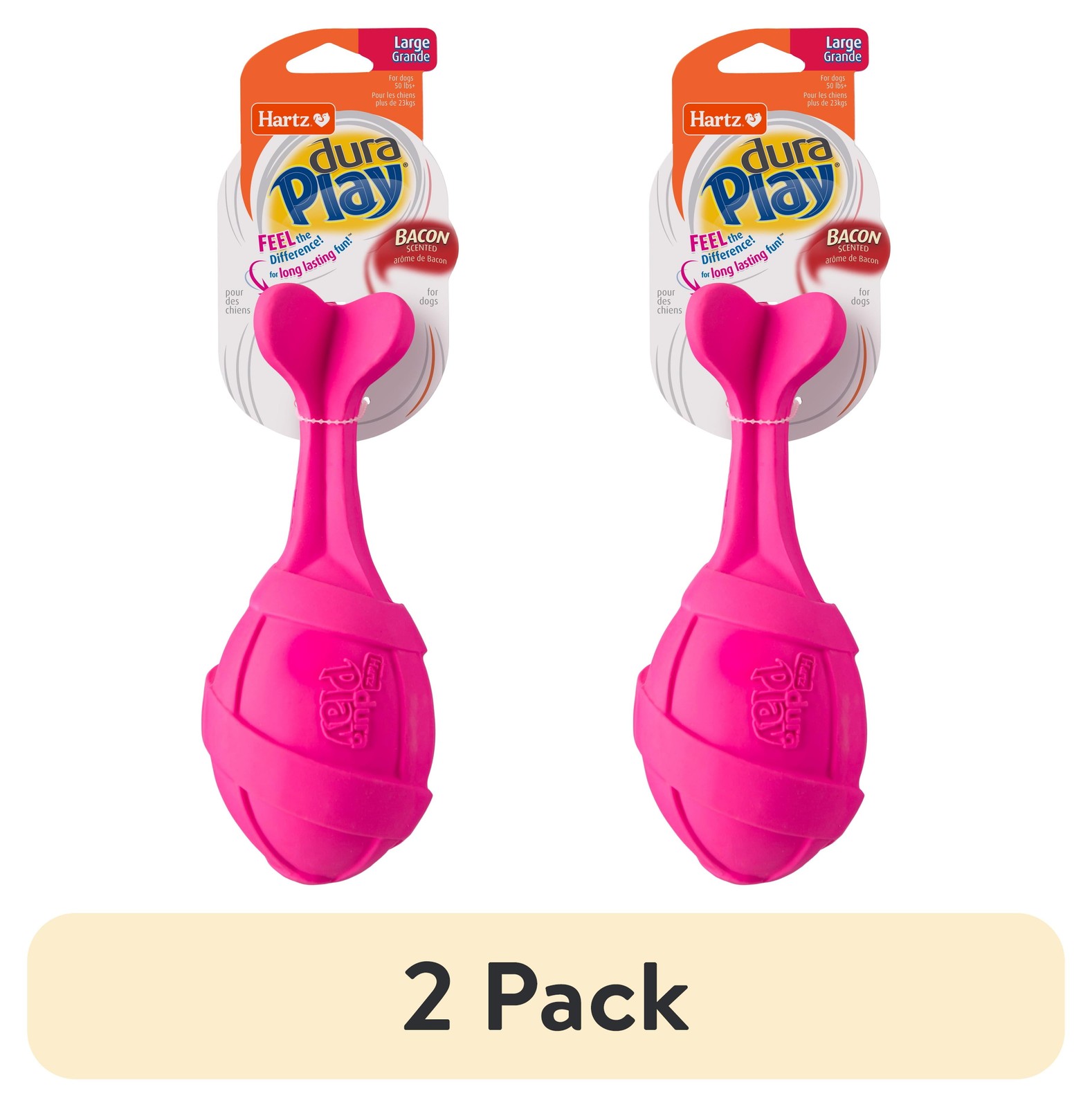 (2 pack) Hartz Dura Play Rocket Dog Toy, Large, Latex, Color May Vary