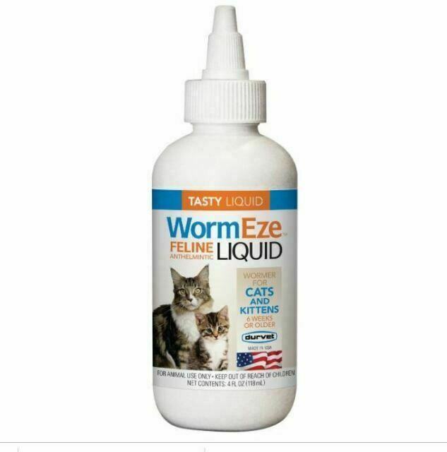 Durvet WormEze Piperazine Liquid Wormer for Cats and Kittens 4oz
