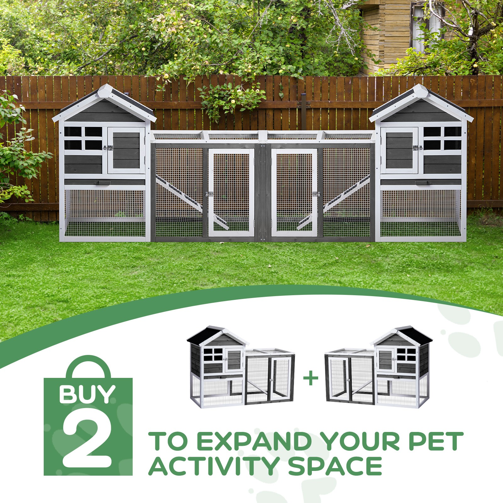 Outdoor Wooden Chicken Coop House Poultry Hutch Pet Cage w/ Nesting Box Backyard