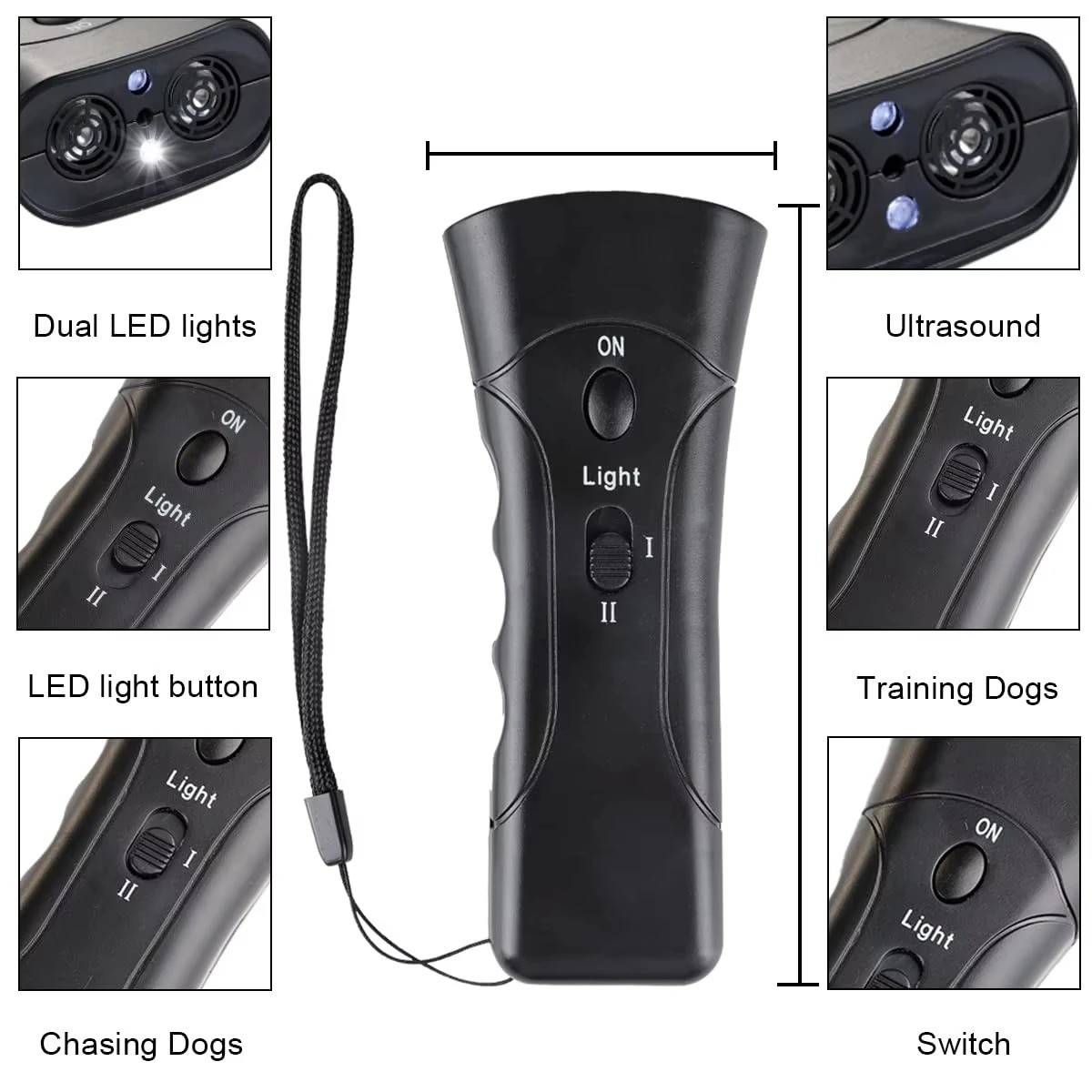Ultrasonic Anti Dog Barking Device Pet Trainer LED Light Gentle Chaser Style USA