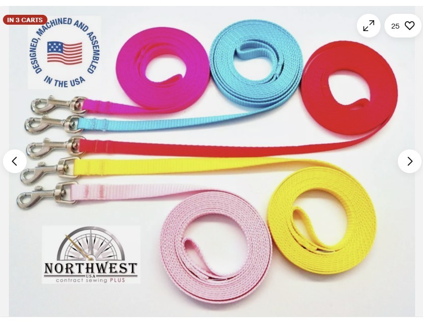 Nylon Tiny Dog, Cat, Rabbit, Ferret Leash 5/8″ x 4ft–40ft Made in USA Colors+++