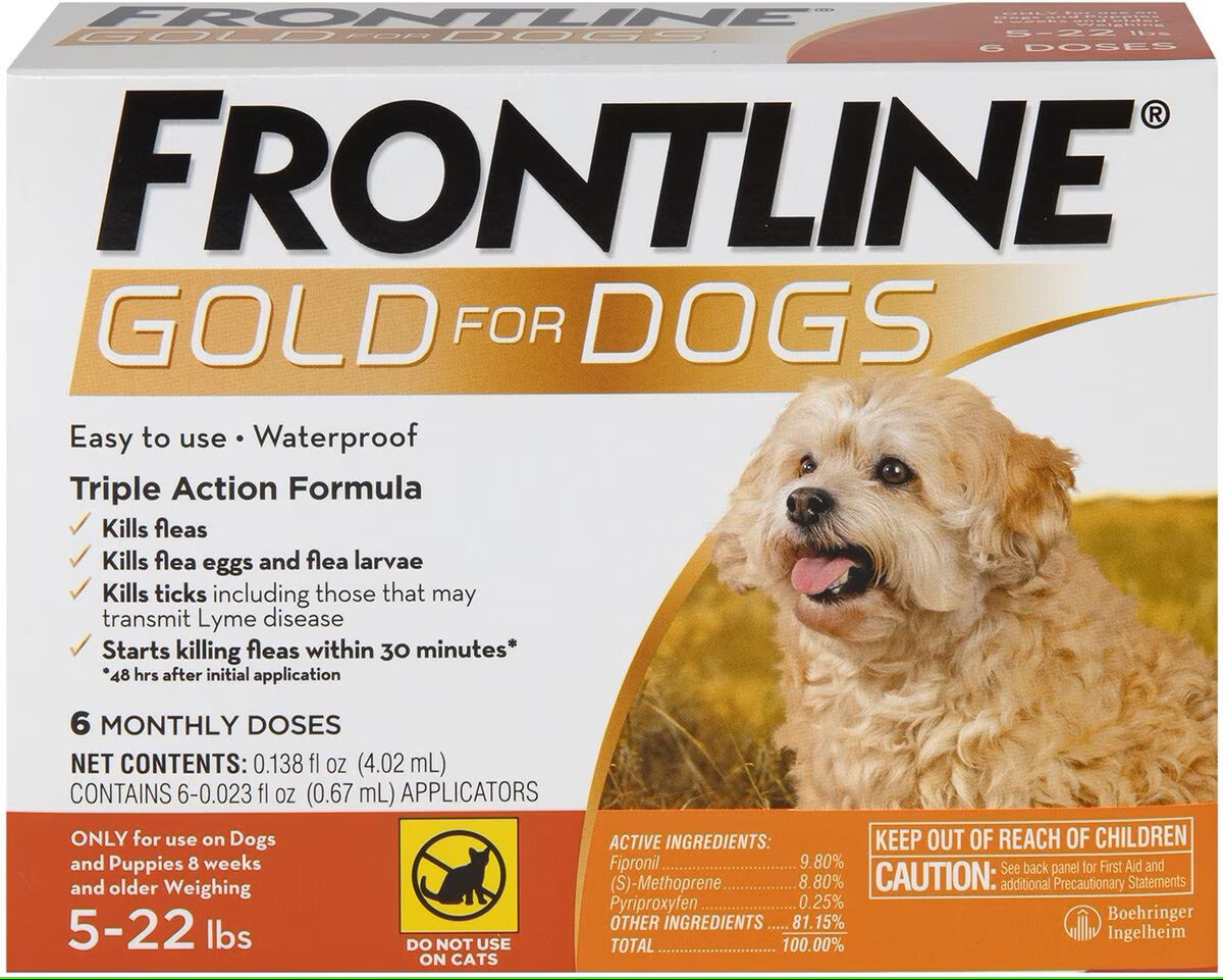 Frontline Plus Gold Dogs 5-22 lbs | 100% Genuine US EPA Approve !!! | 6 doses