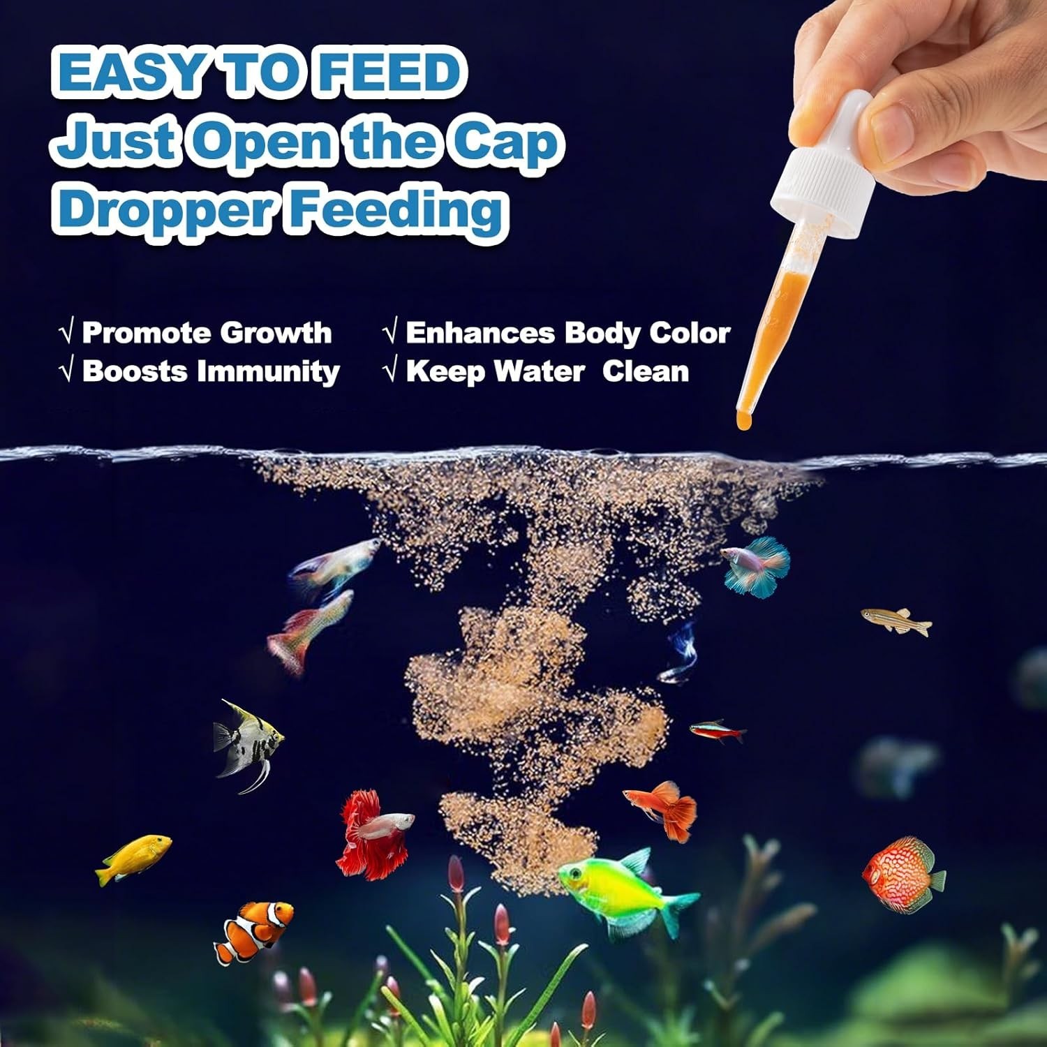 Baby Fish Food Instant Brine Shrimp High Protein Fry Food for Betta Guppy Discus