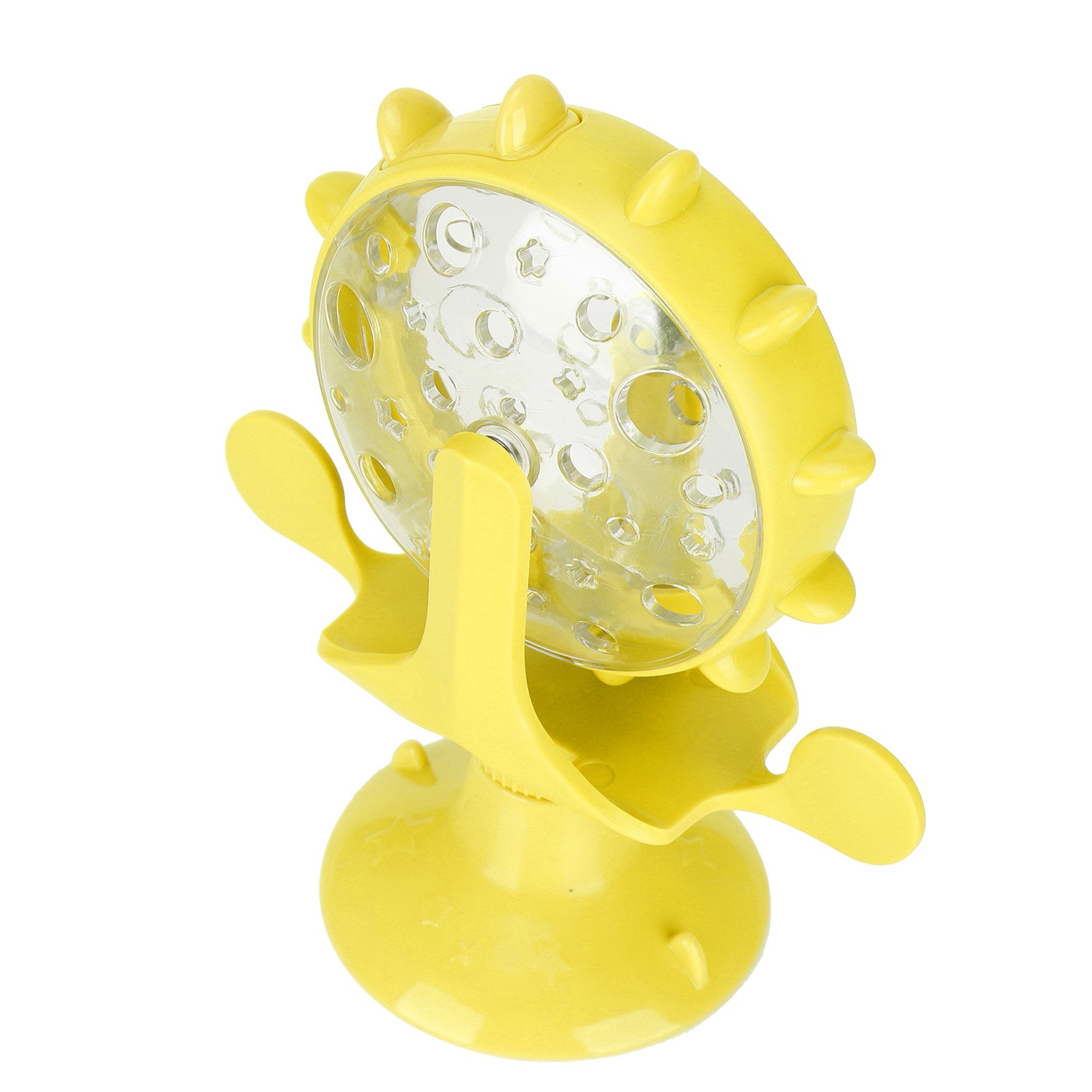 ABS Cat Treat Puzzle Toy Windmill Educational Interactive (Yellow)