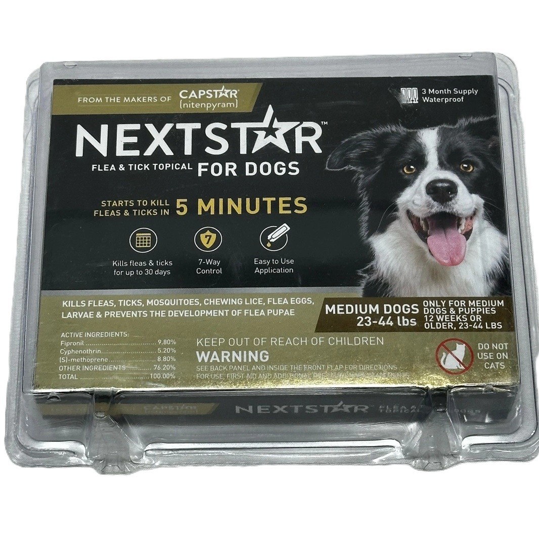 NEXTSTAR Flea & Tick Prevention for Medium Dogs 23-44 lbs 12 Weeks or Older