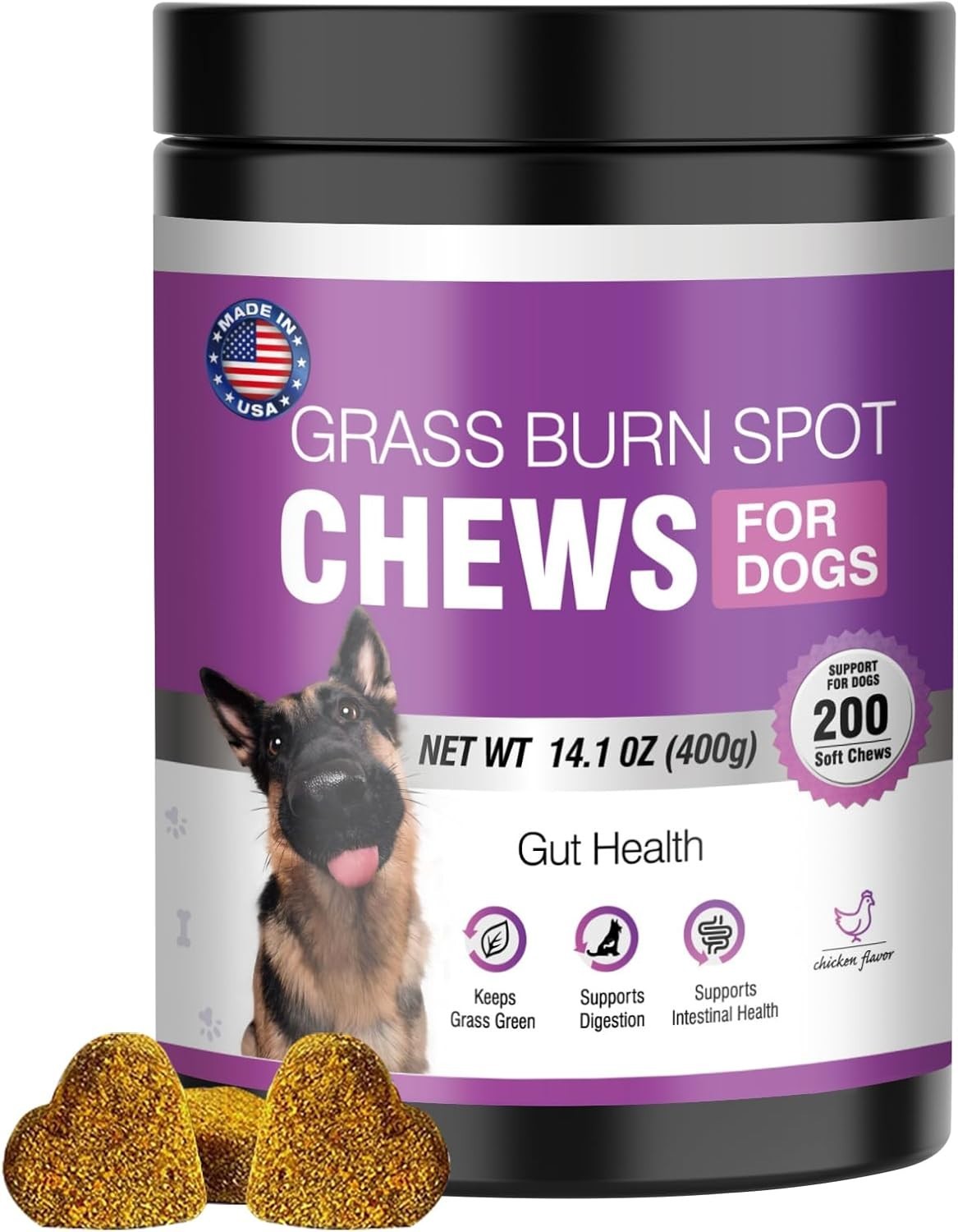 Grass Burn Spot Chews for Dogs Dog Pee Grass Neutralizer 200 Green Grass Dog …