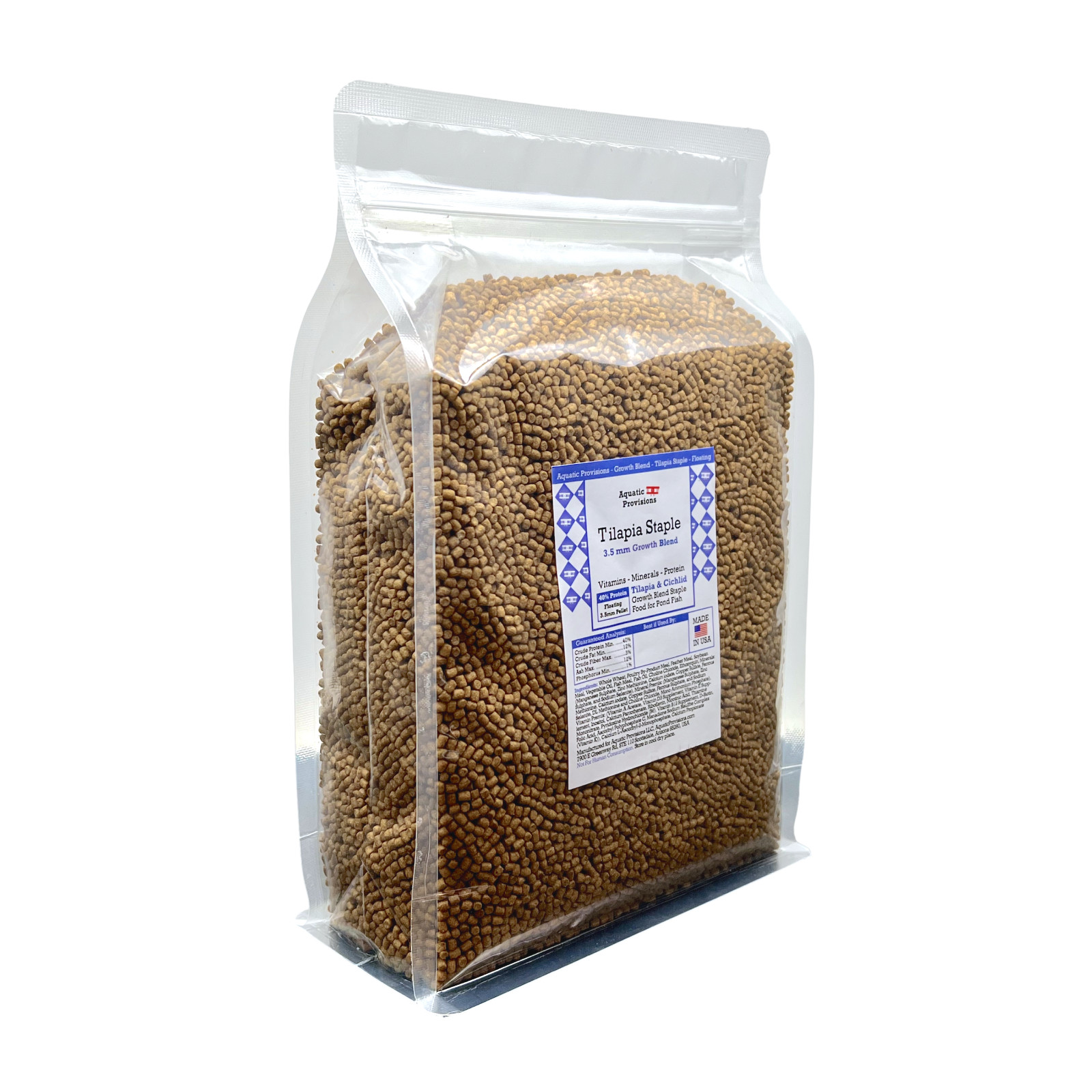 8oz-10lbs 40% Protein Floating 3.5mm Pellet Fish Food Tilapia & Cichlid Ponds