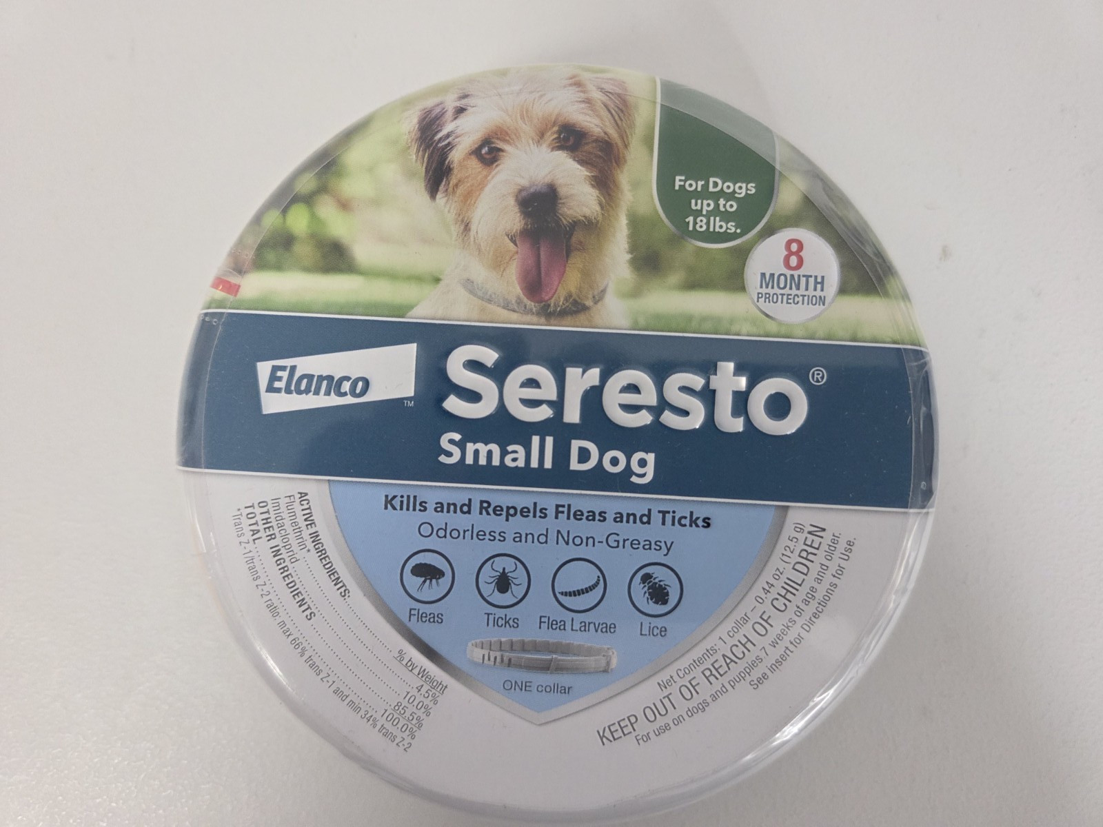 Seresto Small Dog Flea & Tick Collar Under 18 lbs 8 Month Protection – NEW