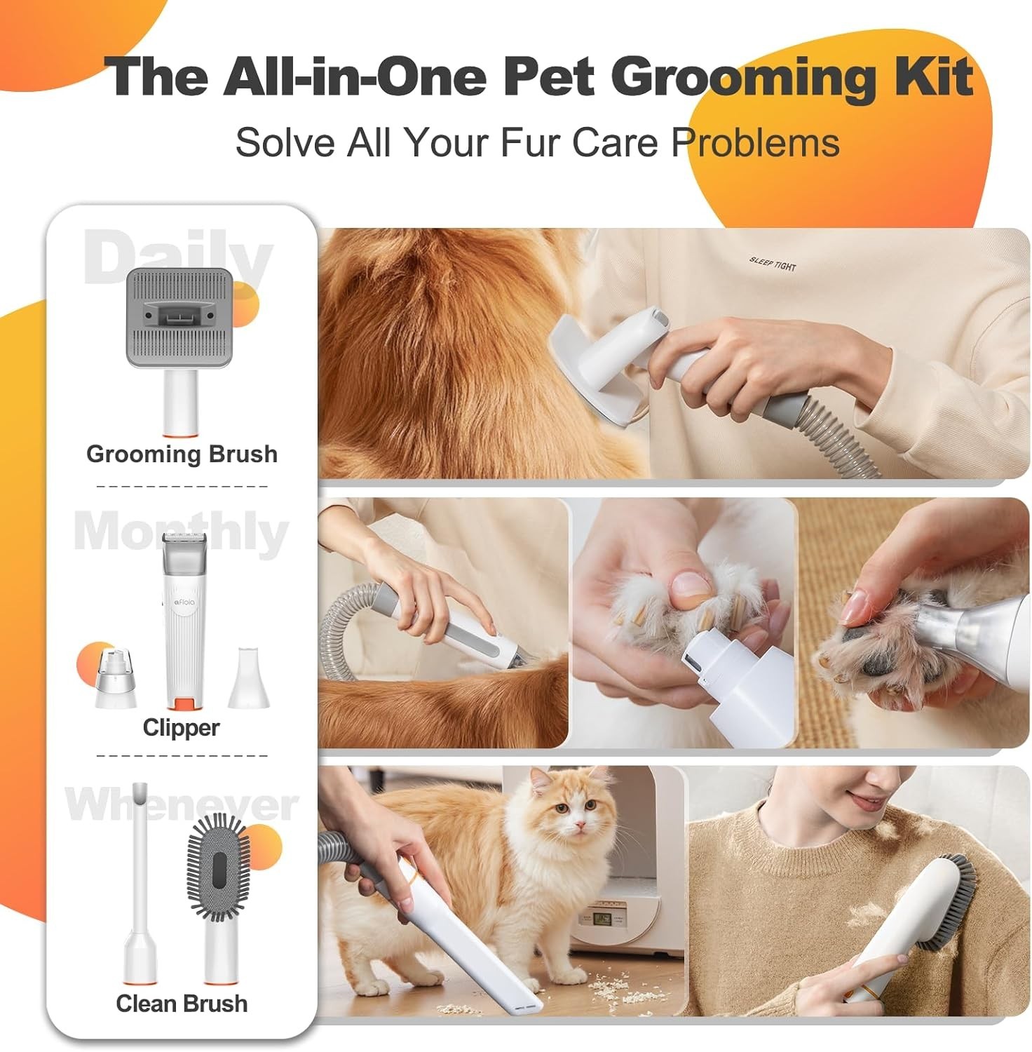Dog Grooming Kit with Vacuum Suction