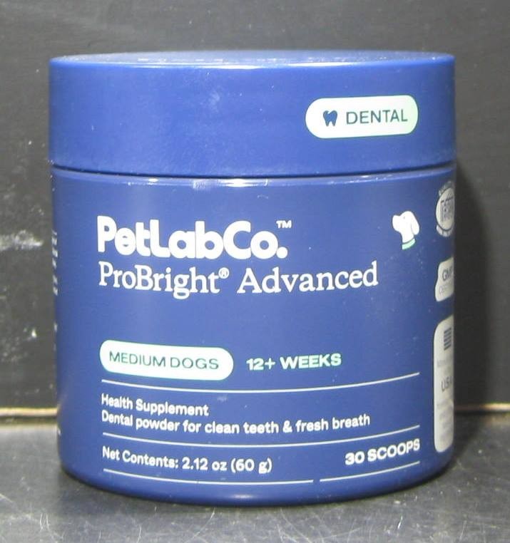 PetLab ProBright Advanced Dental Powder for Medium Dog 30 Scoops BB. 10/2026+