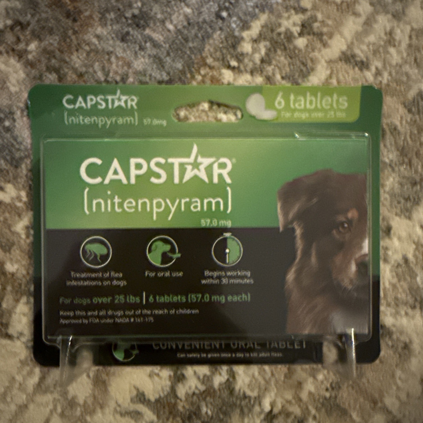 CAPSTAR Nitenpyram 6 Oral Tablets for Large Dogs (over 25 lbs) – Exp 05/2027