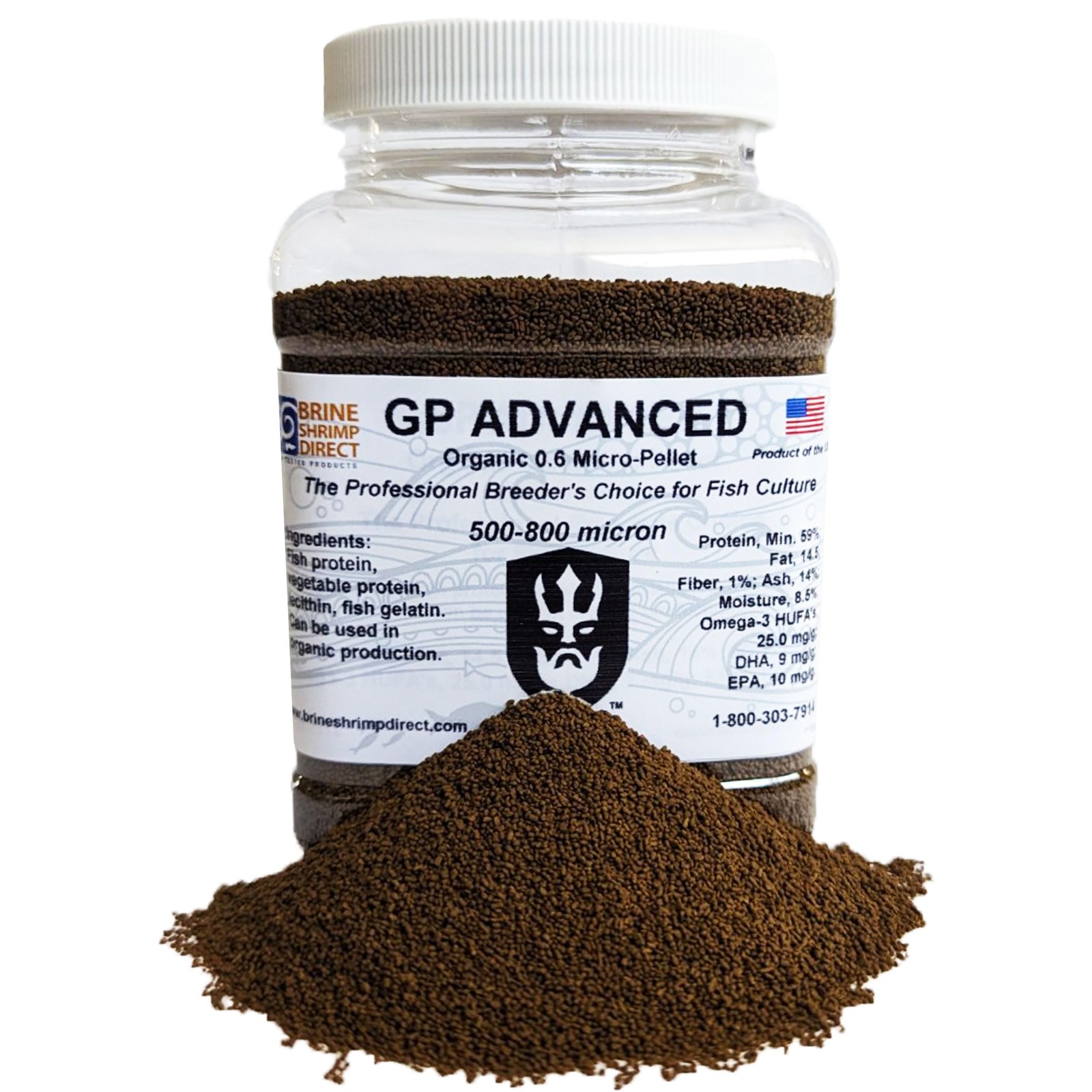 Brine Shrimp Direct GP Advanced Organic 0.6mm 8 Ounce (Pack of 1)
