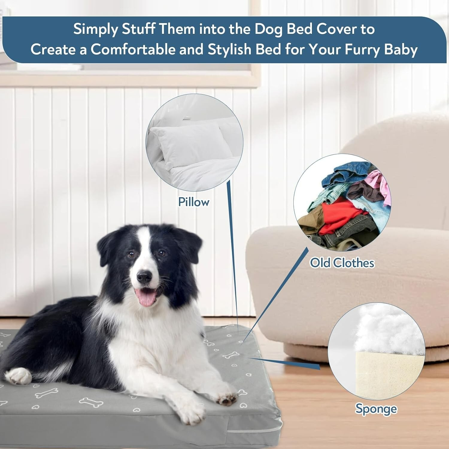 Waterproof Dog Bed Cover Replacement Washable Indoor/Outdoor All Size Cover Only