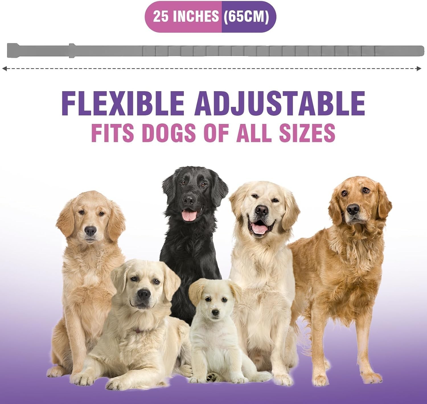 4-Pack Adjustable Calming Collars for Dogs | Lasts 60 Days | Stress Relief