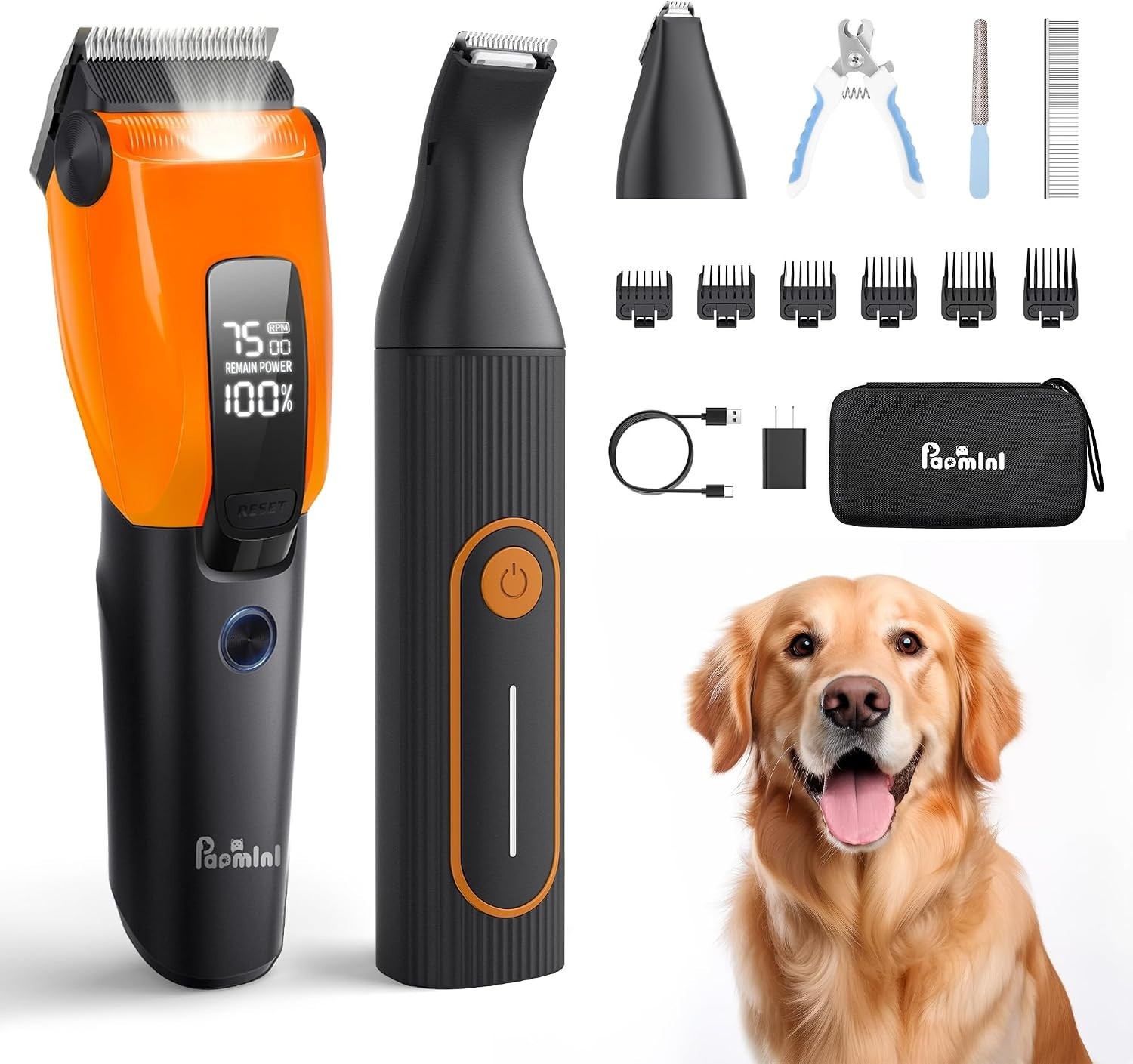 Professional PET CLIPPERS Dog Grooming Kit Heavy Duty Trimmer Thick Hair US