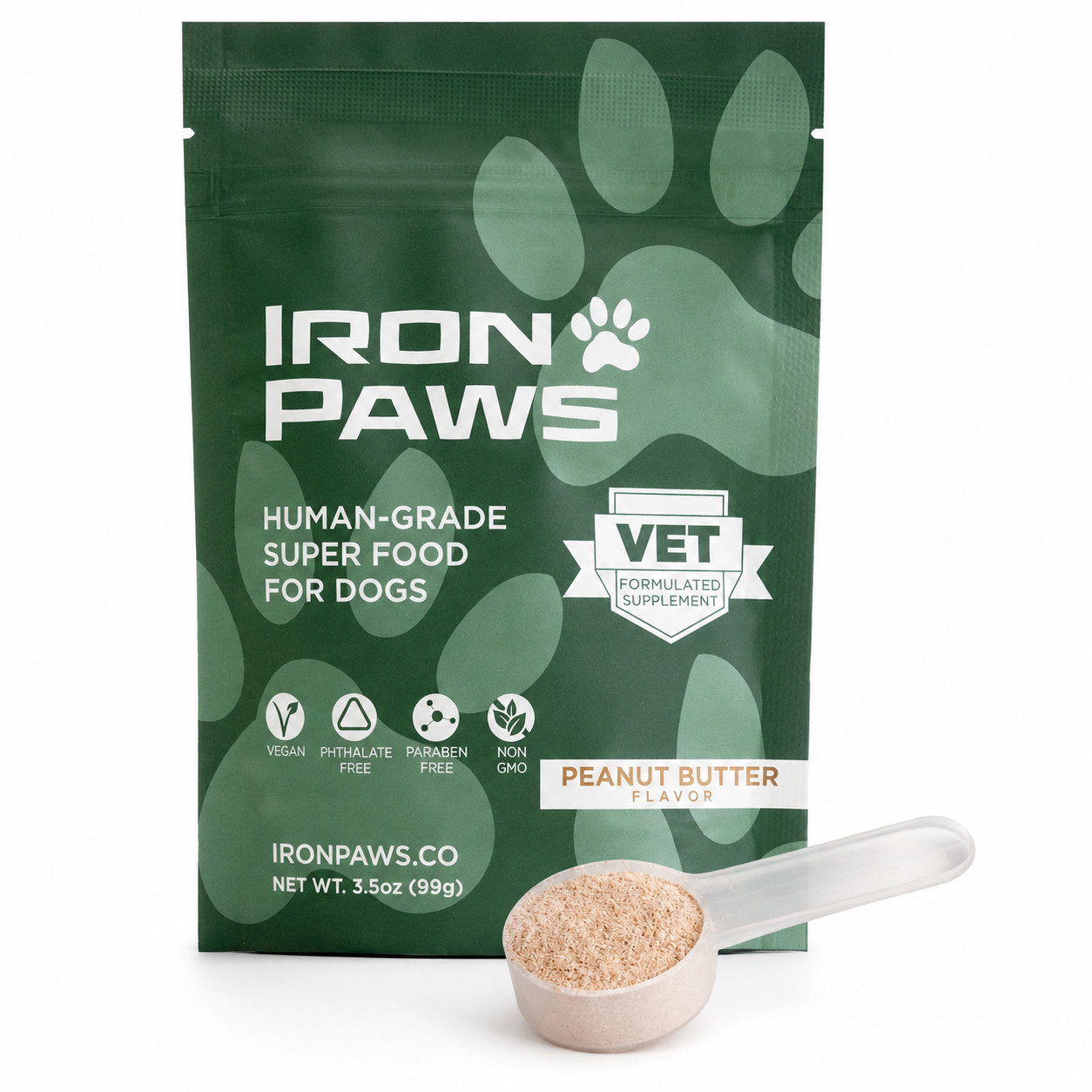 Iron Paws Human-Grade Superfood Powder for Dogs Dental Gut Joint Skin & Coat