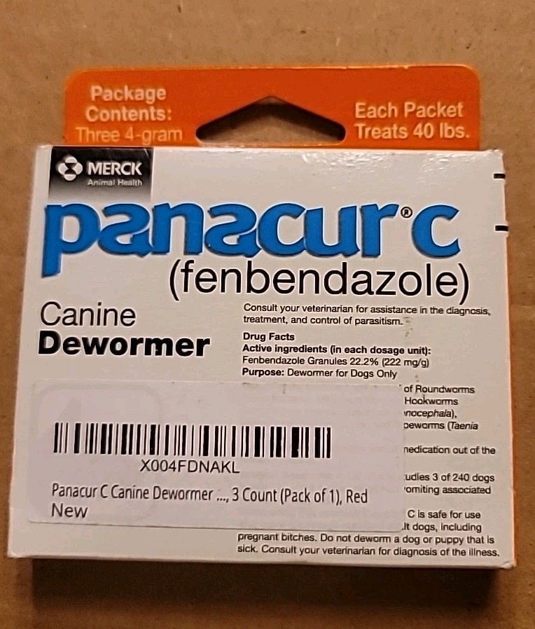 Panacur C Canine Dewormer (Fenbendazole), 4 Gram, 3 Count (Pack of 1), Red