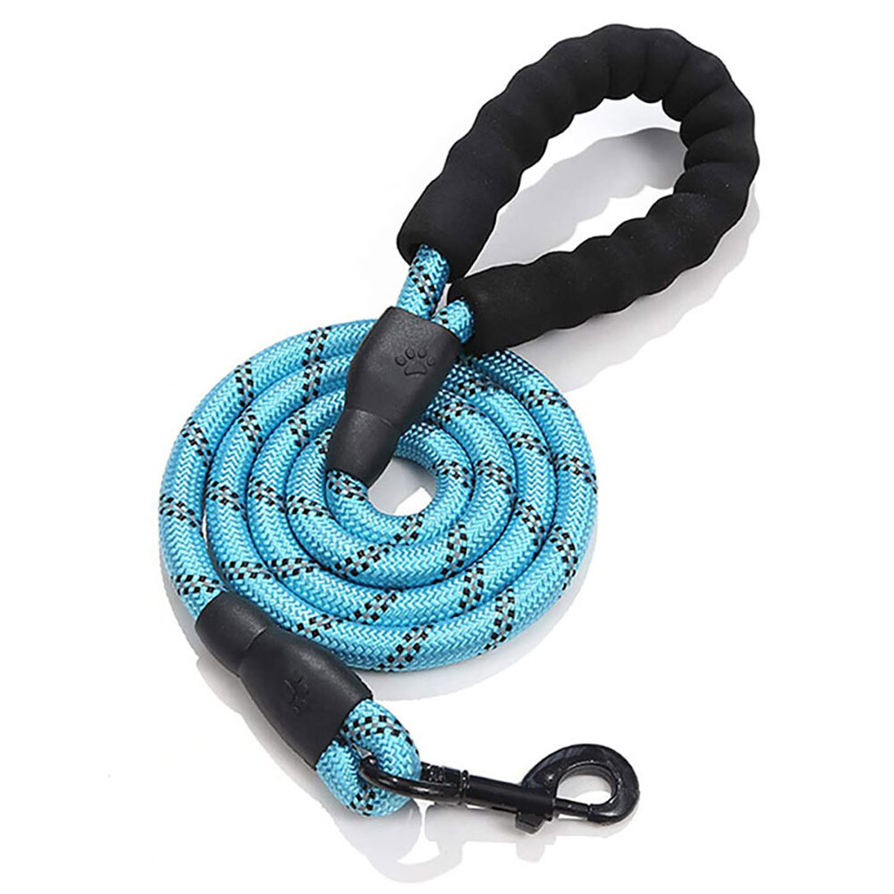 10FT Large Pet Rope Dog Leash Heavy Duty Reflective Nylon Leads w/ Comfy Handle