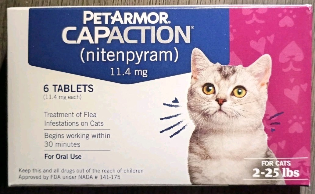 LOT CAPACTION CAPSTAR NITENPYRAM 11.4mg FOR CATS 2-25LBS TREATMENT 6 X3 18 DOSES
