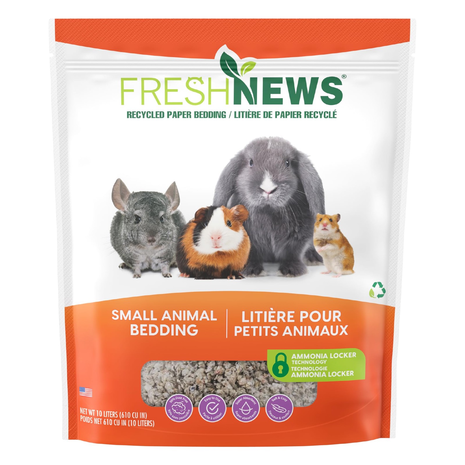 Fresh News Recycled Paper Bedding, Small Animal Bedding, 40 Liters, Packaging…
