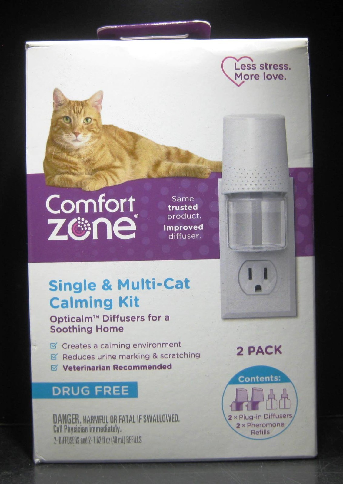 Comfort Zone Single & Multi-Cat Calming Diffuser Kit/Refill Soothing 2 Pack
