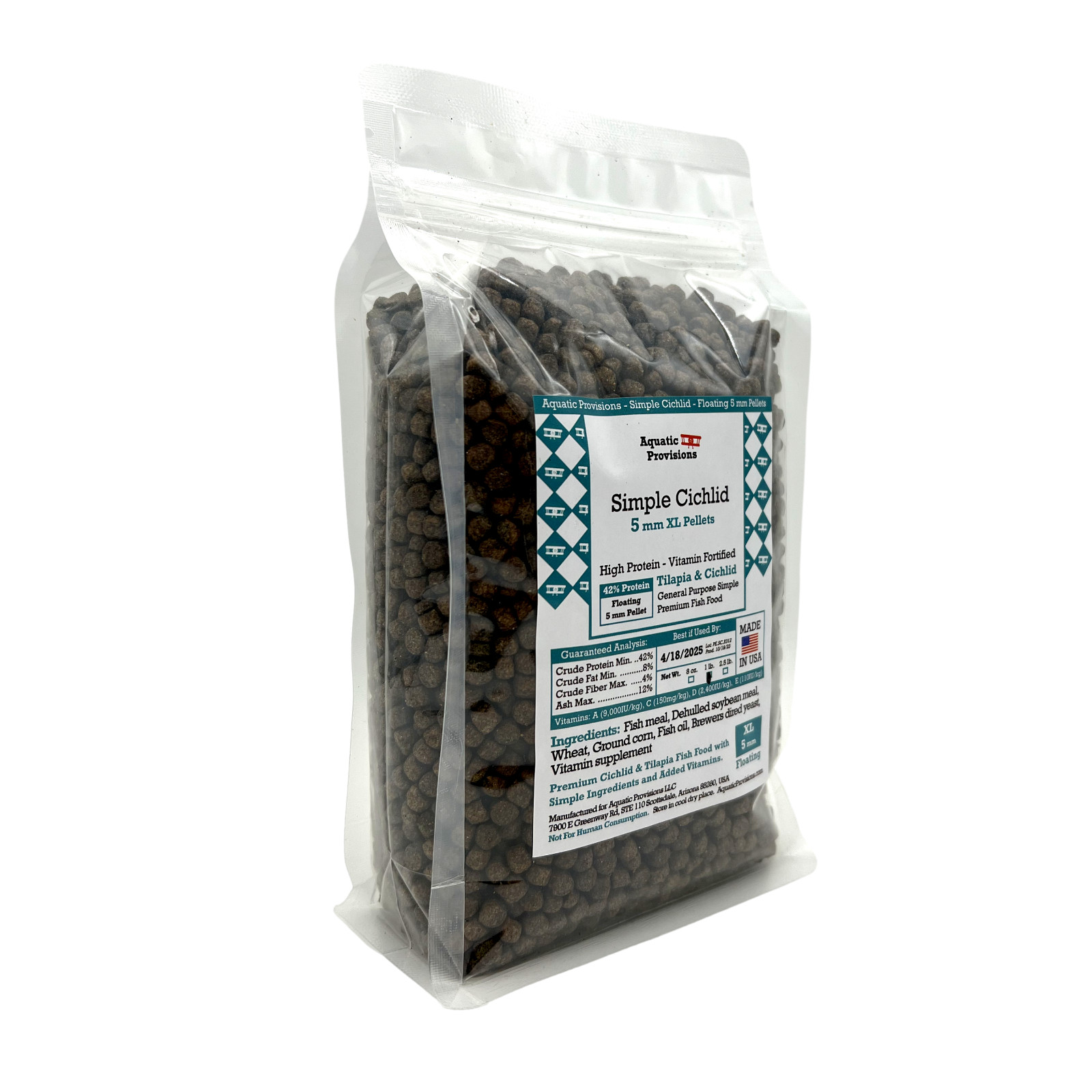 Simple Cichlid 5mm XL Floating Pellets 42% Protein Premium Fish Food Tilapia