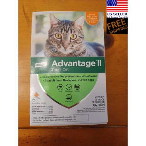 Flea Treatment & Prevention For Large Cats 5-9 lbs. Cat – 6 Monthly Doses New
